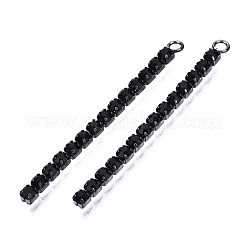 Цепочка со стразами из латуни с гальваническим покрытием KK-N216-417-02B