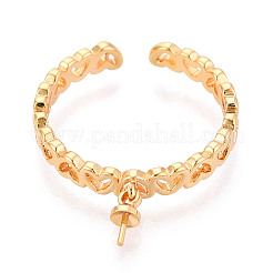 Закрепка колец-шпилек в форме сердца из латуни и эмали KK-N274-17G