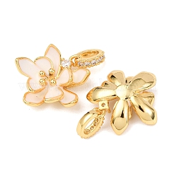 Кулоны с эмалью из латуни с прозрачным кубическим цирконием&nbsp;KK-G543-08G-01