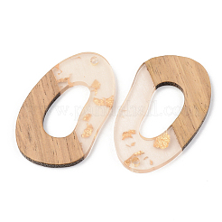 Pendentifs en résine transparente et bois de noyer&nbsp;RESI-S389-021A-B05