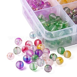 360шт 8 цвета матовые окрашенные распылением стеклянные бусины GLAA-YW0001-40