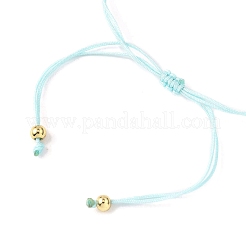 Браслеты из плетеных бусин из натурального цветка амазонита&nbsp;BJEW-JB12667