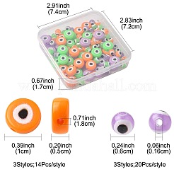 102 шт. двухцветные непрозрачные акриловые бусины с принтом OACR-FS0002-36