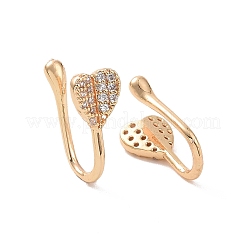 Серьги-каффы в форме сердца из прозрачного кубического циркония ZIRC-I064-05G