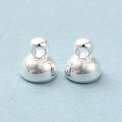 真鍮製ペンダントベイル  カドミウムフリー＆鉛フリー  コーン  925銀メッキ  5.5x5mm  穴：1.5mm&nbsp;KK-H442-07S