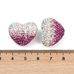 Полимерная глина в форме сердца с градиентным цветом и стразами CLAY-NH0002-03F