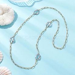 Ожерелья из цепочек-скрепок с овальными звеньями из нержавеющей стали 304&nbsp;NJEW-JN05723-01