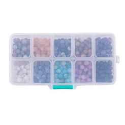 天然風化瑪瑙ビーズ  染め  艶消し  ラウンド  ミックスカラー  6mm  穴：1mm  約50個 /コンパートメント  500個/箱&nbsp;G-JP0001-04-6mm
