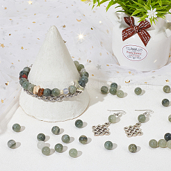 2 нити бусин из натурального зеленого рутилового кварца G-NB0004-84