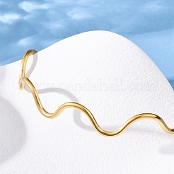 Браслет-манжета из нержавеющей стали 304 для женщин&nbsp;BJEW-C076-05G