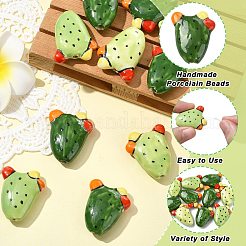 10шт 2 цвета фарфоровые бусины ручной работы&nbsp;PORC-CJ0001-23