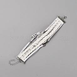 Многожильные браслеты из легированного стекла&nbsp;LS-BJEW-WH0011-10B