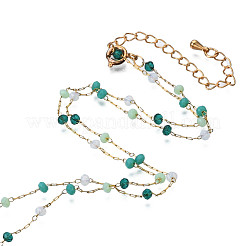 Стеклянные граненые круглые цепочки из бисера CHS-N003-07