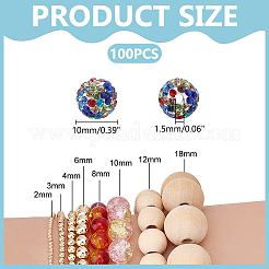 100 шт. бусины из полимерной глины со стразами RB-PH0001-38A