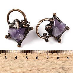 天然混合石マカバスターペンダント  真鍮製の星型チャーム（丸カン付き）  赤銅鉱  35x31x20mm  穴：6mm&nbsp;G-C144-02R