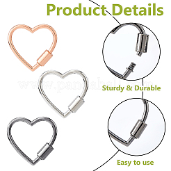 9 шт. 3-х цветные застежки-карабины в форме сердца из сплава&nbsp;FIND-DC0005-45