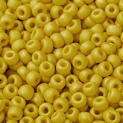 MIYUKIラウンドロカイユビーズ  日本製シードビーズ  8/0  （rr2311)マット不透明カナリア  3mm  穴：1mm  約2111~2277個/50g&nbsp;SEED-X0055-RR2311