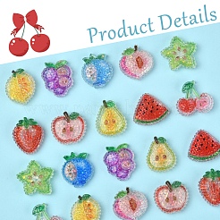 20 шт. 10 стиля вишня/груша/лимон/виноград/черника/персик/яблоко/арбуз/фрукты прозрачная эпоксидная смола декоден кабошоны RESI-FS0001-93