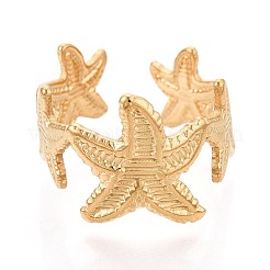 Открытые кольца-манжеты из нержавеющей стали 304 с ионным покрытием (IP) для женщин&nbsp;RJEW-N052-14G