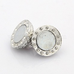 Круглые магнитные застежки из эмалированного сплава с платиновым покрытием и петлями ENAM-P110-M