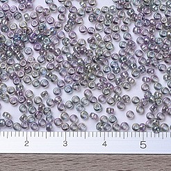 MIYUKIラウンドロカイユビーズ  日本製シードビーズ  （rr2440)透明な灰色の虹の光沢  11/0  2x1.3mm  穴：0.8mm  約1100PCS /ボトル  10 G /ボトル&nbsp;SEED-JP0008-RR2440