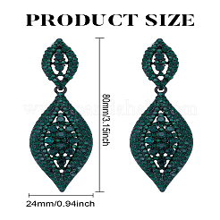 1 пара сережек-гвоздиков в форме конского глаза со стразами&nbsp;EJEW-LP0002-92B