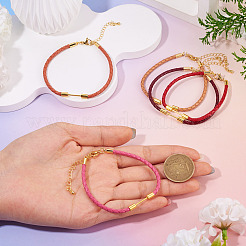 5 шт. 5 цвета 3 мм плетеный круглый шнур из искусственной кожи для изготовления браслета&nbsp;MAK-TA0001-35A