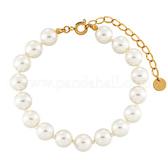 Элегантные женские браслеты с круглыми бусинами из нержавеющей стали 304 с имитацией жемчуга IR2181