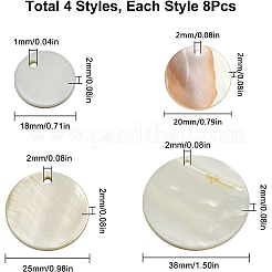 32 шт. 4 подвески из натуральных ракушек SHEL-SC0001-17