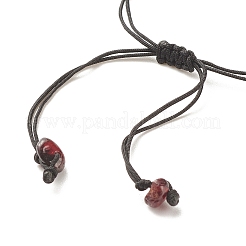 Geflochtenes Perlenarmband aus natürlichen Granatsplittern&nbsp;X-BJEW-JB08019-12