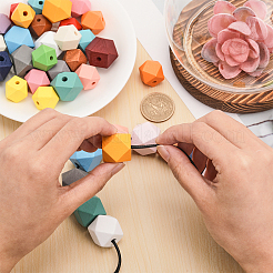 48шт 24 стиля окрашенные распылением бусины из натурального дерева WOOD-CA0001-73