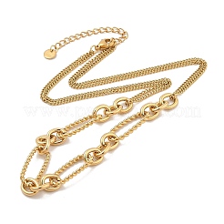 Овальное витое ожерелье из нержавеющей стали 304 для женщин NJEW-A032-08G-02