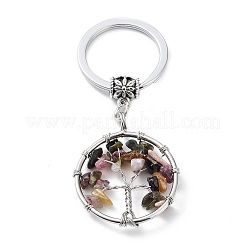 Брелок из натурального / синтетического смешанного камня KEYC-E023-03J
