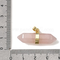 Natürliche Rosenquarz-Doppelend-Anhänger&nbsp;G-NH0001-15G-07