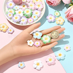 60 шт. 2 кабошона из непрозрачной смолы в форме цветка плюмерии&nbsp;CRES-YW0002-60