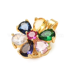 Colgantes de circonitas cúbicas de colores con pavé de latón&nbsp;CU-CBAF7AF-03B-G