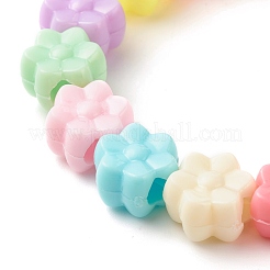 Bracciale elasticizzato con perline acriliche color caramello per bambini&nbsp;BJEW-JB07238