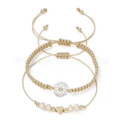 2 шт. 2-х видов плетеных браслетов из нейлоновых нитей&nbsp;BJEW-JB12954