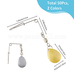 50 шт. 2-х цветный крючок из нержавеющей стали 304 HJEW-FH00023