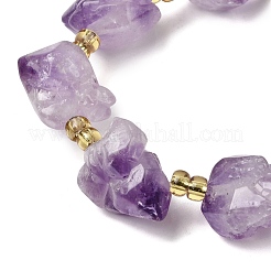 Гальванизированные нити из необработанных натуральных аметистов&nbsp;G-Z131-J02-06