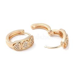 Серьги-кольца из латуни с микропаве из кубического циркония EJEW-P238-15KCG