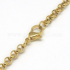 Модные ожерелья-цепочки унисекс из нержавеющей стали 201 с крестообразным плетением&nbsp;NJEW-L043B-09G