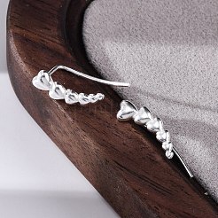 S999 изящные серебряные серьги-гвоздики EJEW-F356-04S