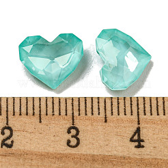 ガラスラインストーンカボション  ポイントバック＆バックメッキ  多面カット  ハート  光azore  8.5x10x4mm&nbsp;RGLA-G021-05C-361DE