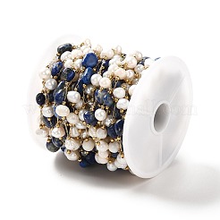 Chaînes perlées de perles naturelles et de lapis-lazuli&nbsp;CHS-B002-01G-10