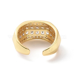 Открытое кольцо-манжета с несколькими линиями кубического циркония RJEW-P035-08G-05