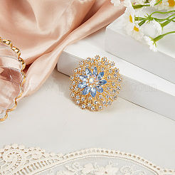 Броши со стразами из цветочного сплава для рюкзака&nbsp;JEWB-WH20011-02C