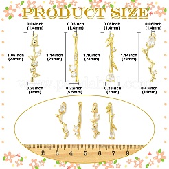 8 шт. 4 стиля латунные подвески с микропаве и кубическим цирконием&nbsp;KK-CJ0003-88