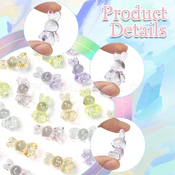 50шт 5 цвета прозрачные акриловые бусины MACR-FS0001-83