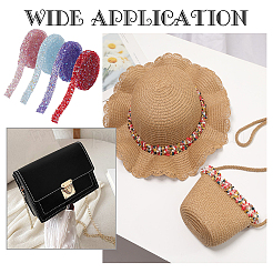 4 ярд 4-х цветной AB цветной смолы отделка стразами горячей фиксации DIY-WR0003-68